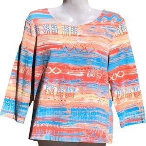 Christina Hope Scoop Neck Beachy Tee 3/4 Sleeve